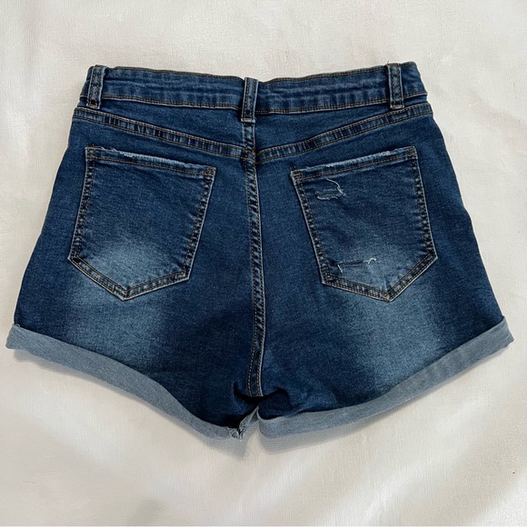 Shein High Waisted Distressed Denim Jeans Shorts Size XS - Picture 2 of 9